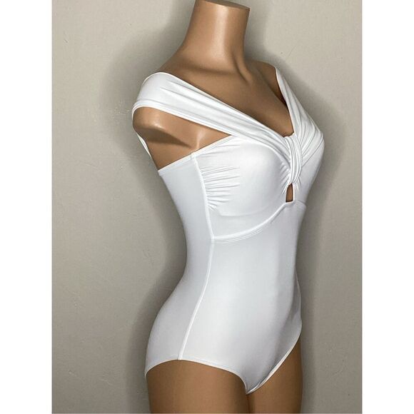 New. Tommy Bahama white swimsuit. Small. Retails $149 - Picture 7 of 13